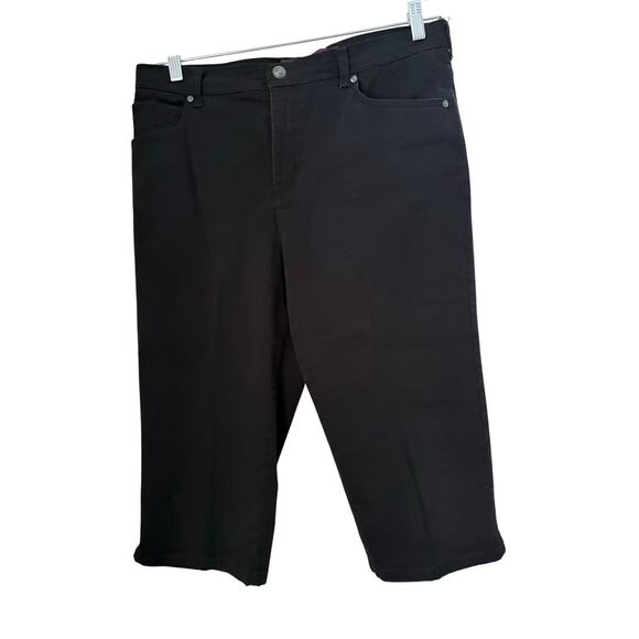 Gloria Vanderbilt Petite 12P Black Capri Jeans Stretch Cotton Spandex Mid Rise - Picture 1 of 5